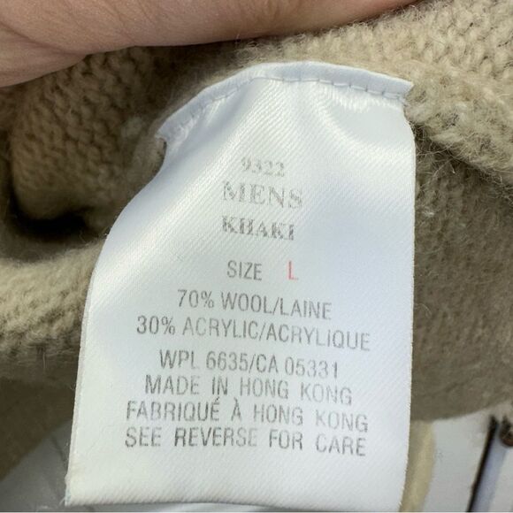 Woolrich cream wool 1/4 zip sweater men's large - Picture 4 of 4